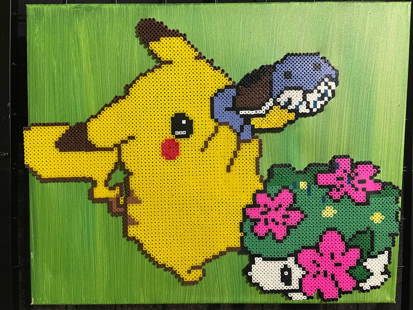 Pikachu watering flowers